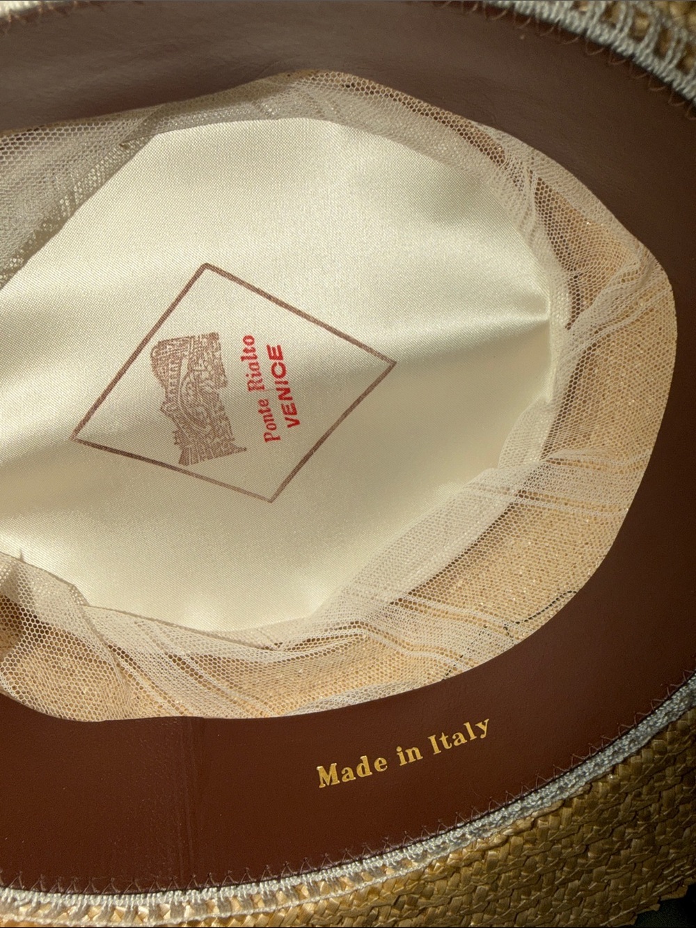 Straw Boater Hat with Red and Black Band - Picture 4 of 4